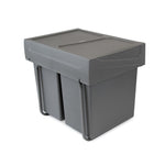 Recycling bin for lower mounting and manual pull out in kitchen unit