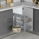 Pull-out corner system for kitchen furniture