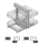 Pull-out corner system for kitchen furniture