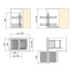 Pull-out corner system for kitchen furniture