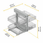 Pull-out corner system for kitchen furniture