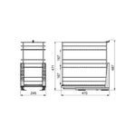 Titane Pull out rack for lower fixing with soft closing